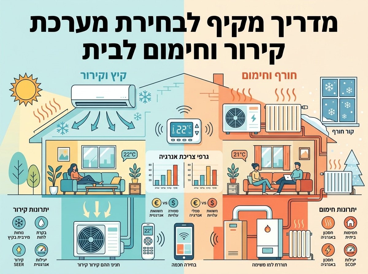 מדריך מקיף לבחירת מערכת קירור וחימום לבית